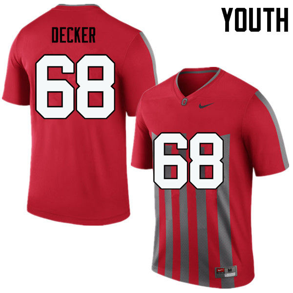 Youth Ohio State Buckeyes #68 Taylor Decker College Football Jerseys Game-Throwback